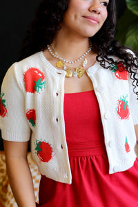 100% Fresh Knit Tomato Cardigan Top