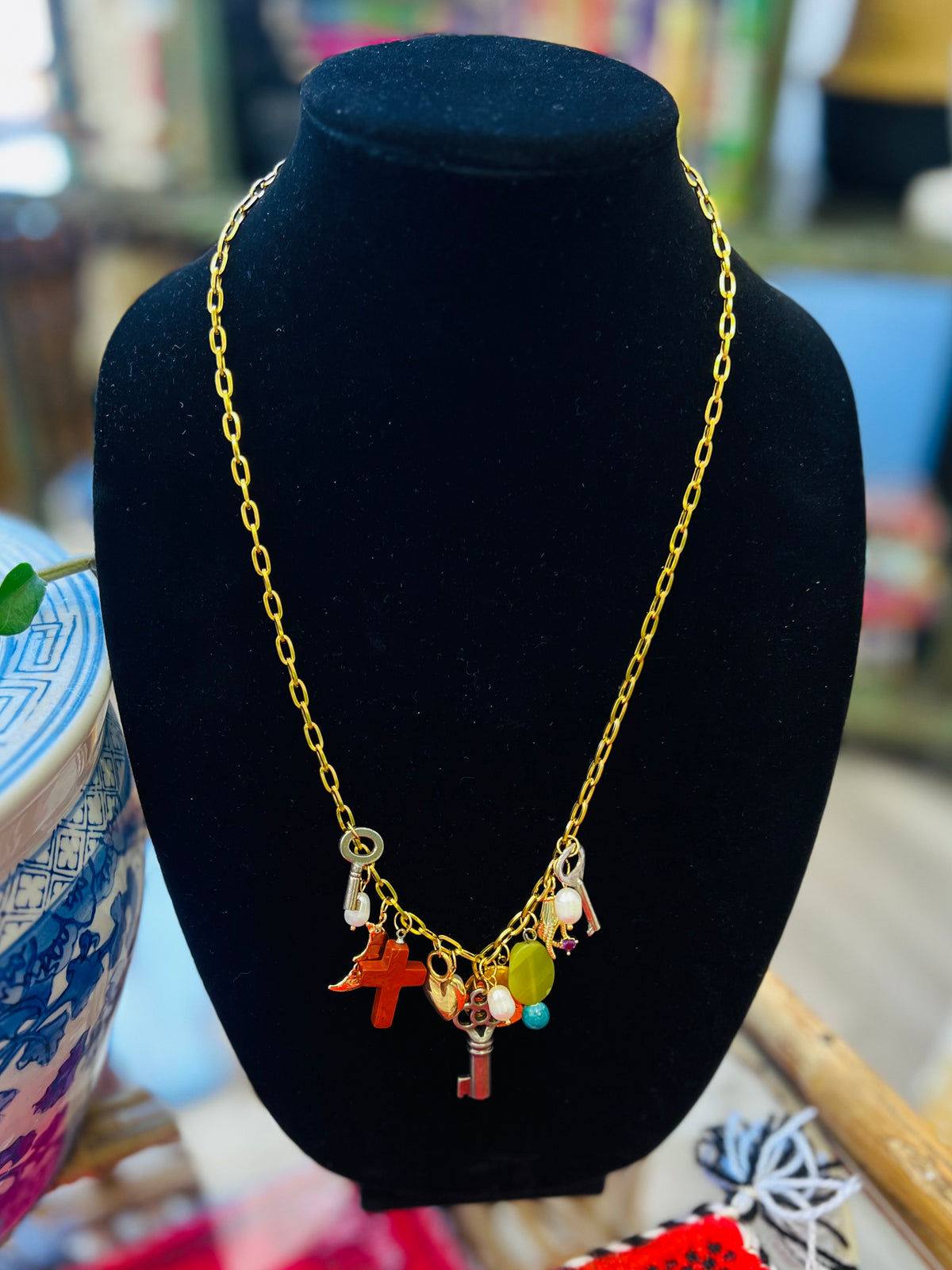 Mixed Media Charm Necklace