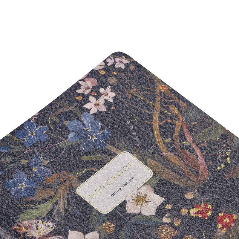Vegan Leather A5 Notebook - Forest Flowers