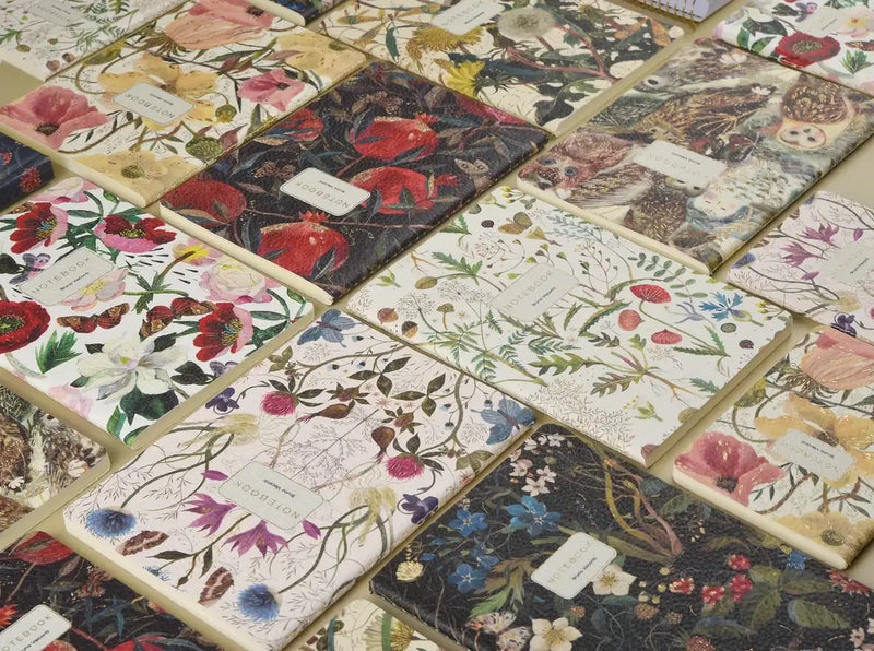 Vegan Leather A5 Notebook - Forest Flowers