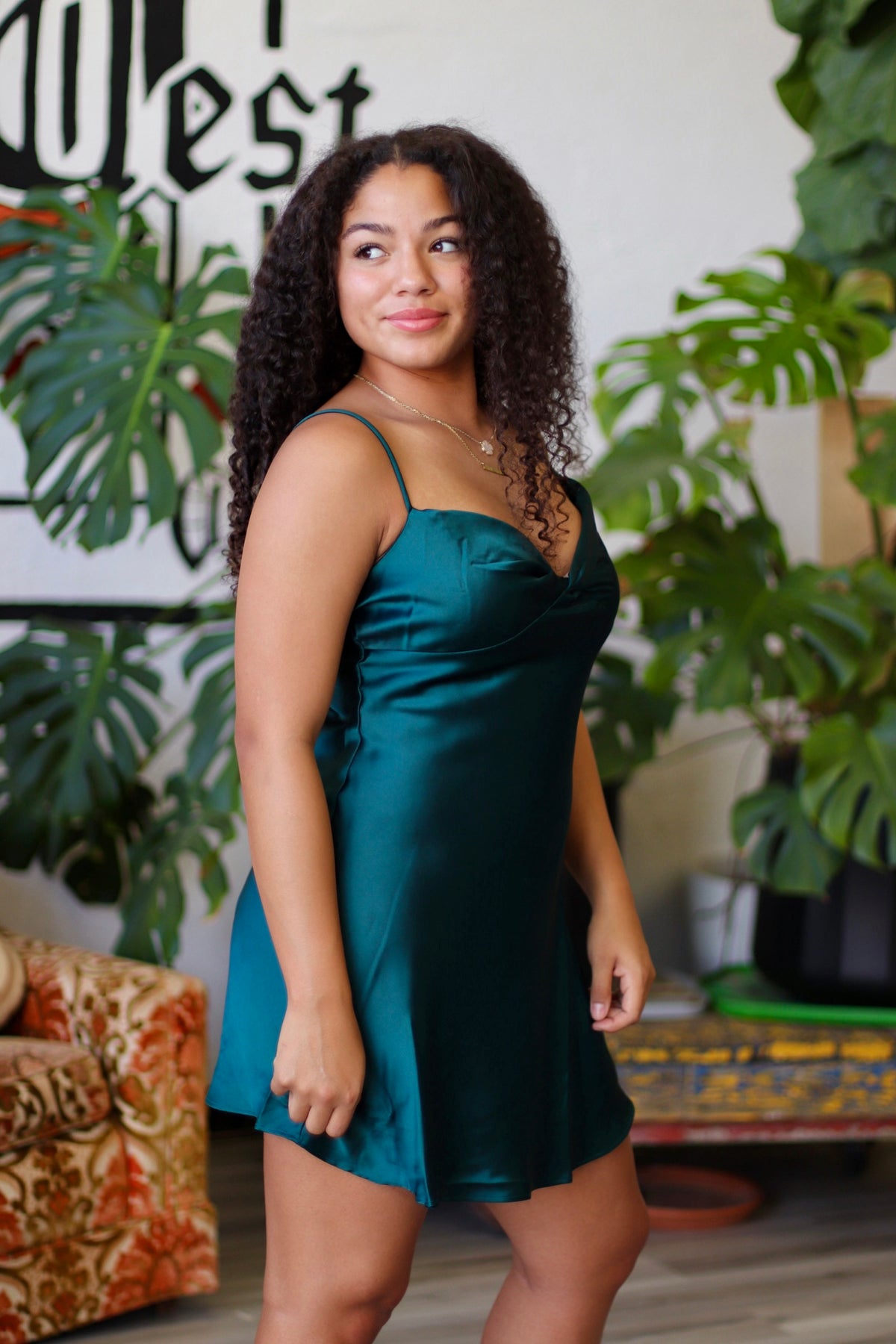 Sweetheart Neck Sleeveless Satin Mini Dress
