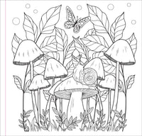 Mushrooms Adult Coloring Book
