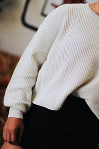 Crew Neck Sweater in Stone