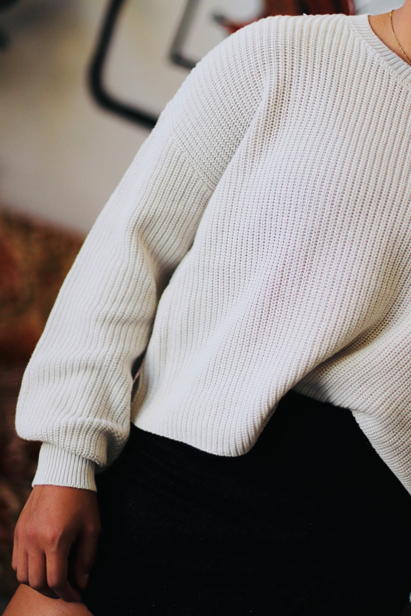 Crew Neck Sweater in Stone