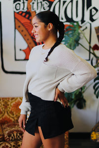 Crew Neck Sweater in Stone