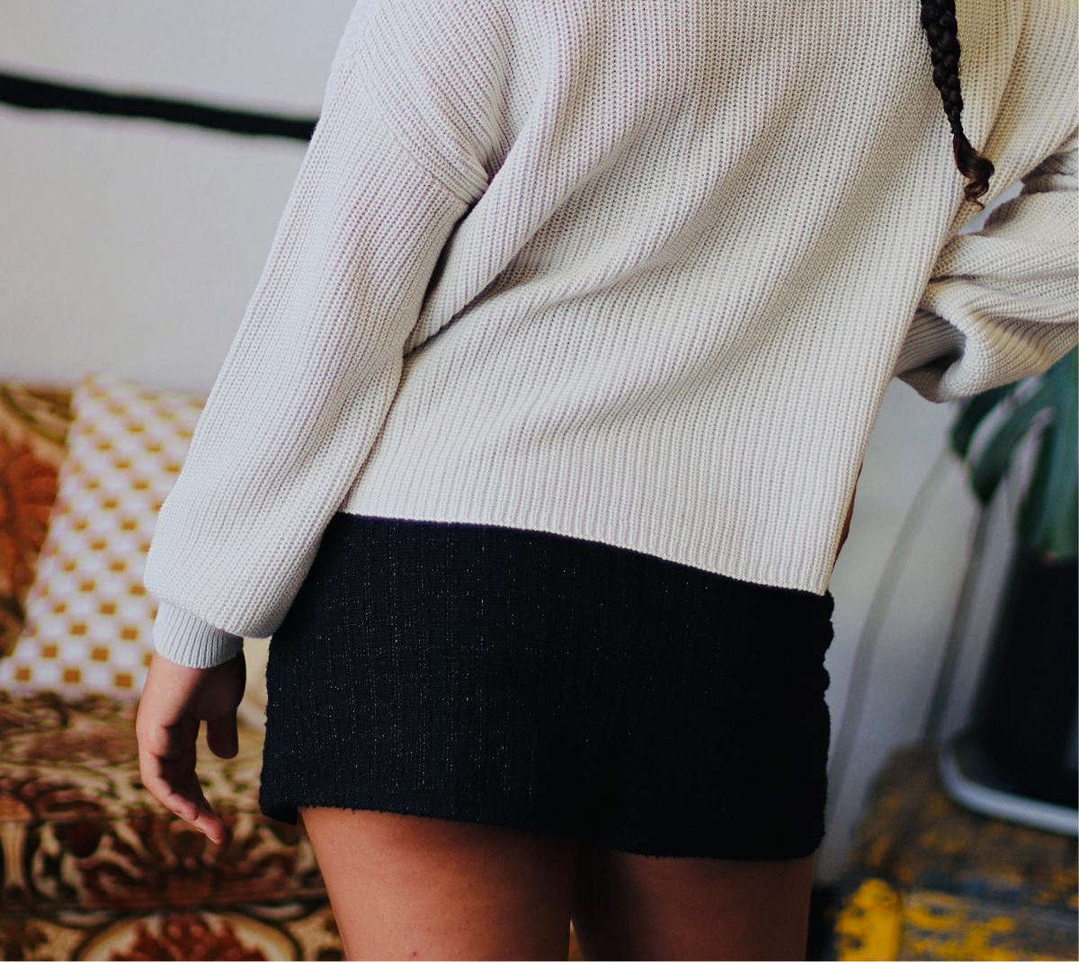 Tweedy Black Mini Skort