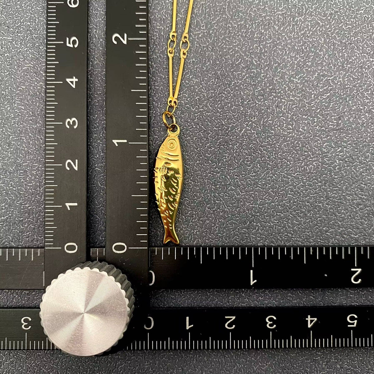 18K Gold Plated Stainless Steel Fish Charm Necklace