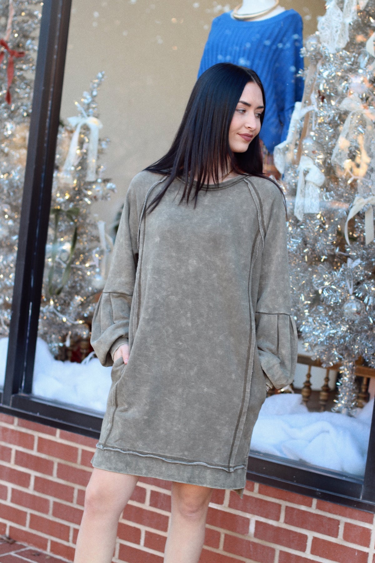 Raglan Mini Dress + Olive