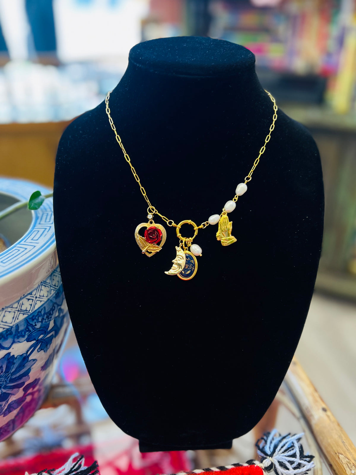 Blue Moon Charm Necklace