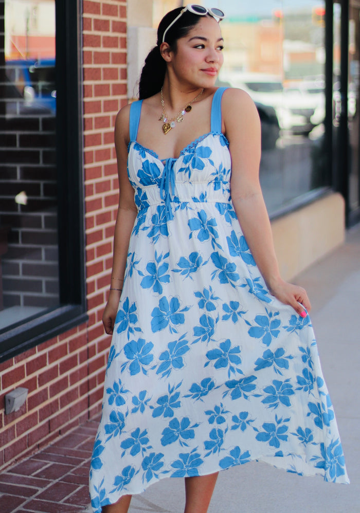 Amber Floral Maxi Dress + Blue