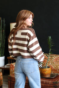 Leslie Brown & Cream Striped Long Sleeve