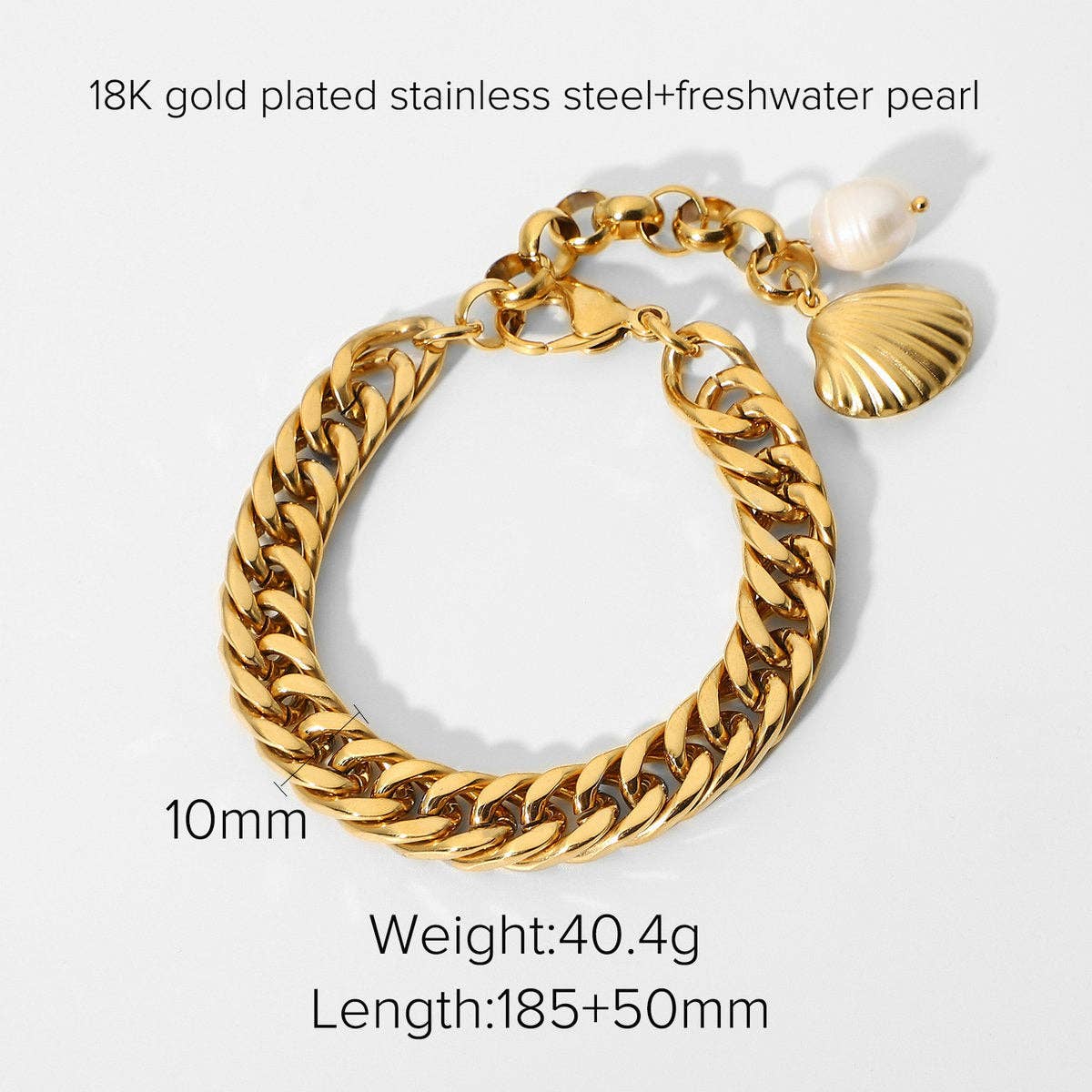 18K Gold Plated Seashell Bracelet