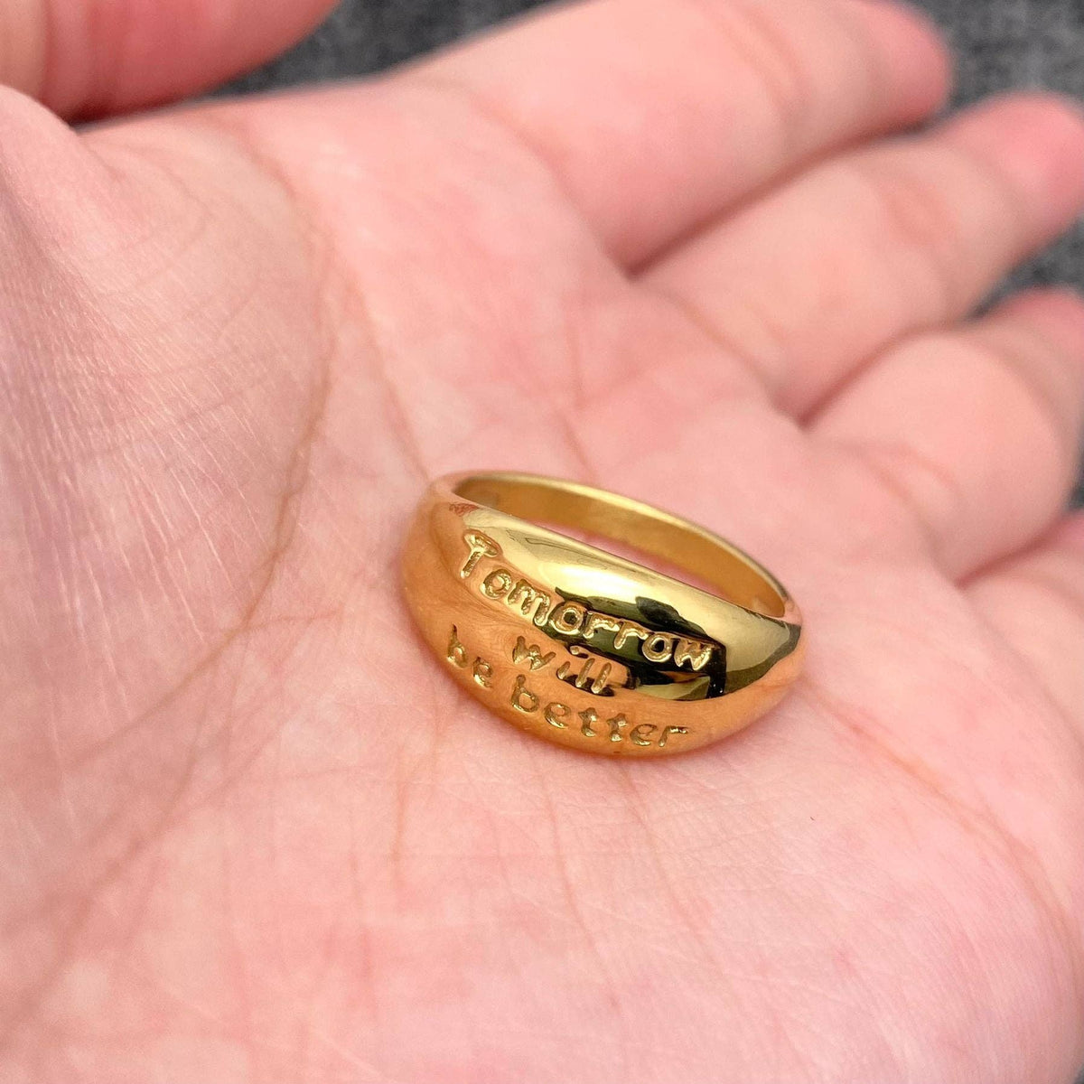 Tomorrow Will Be Better 18K GP Ring
