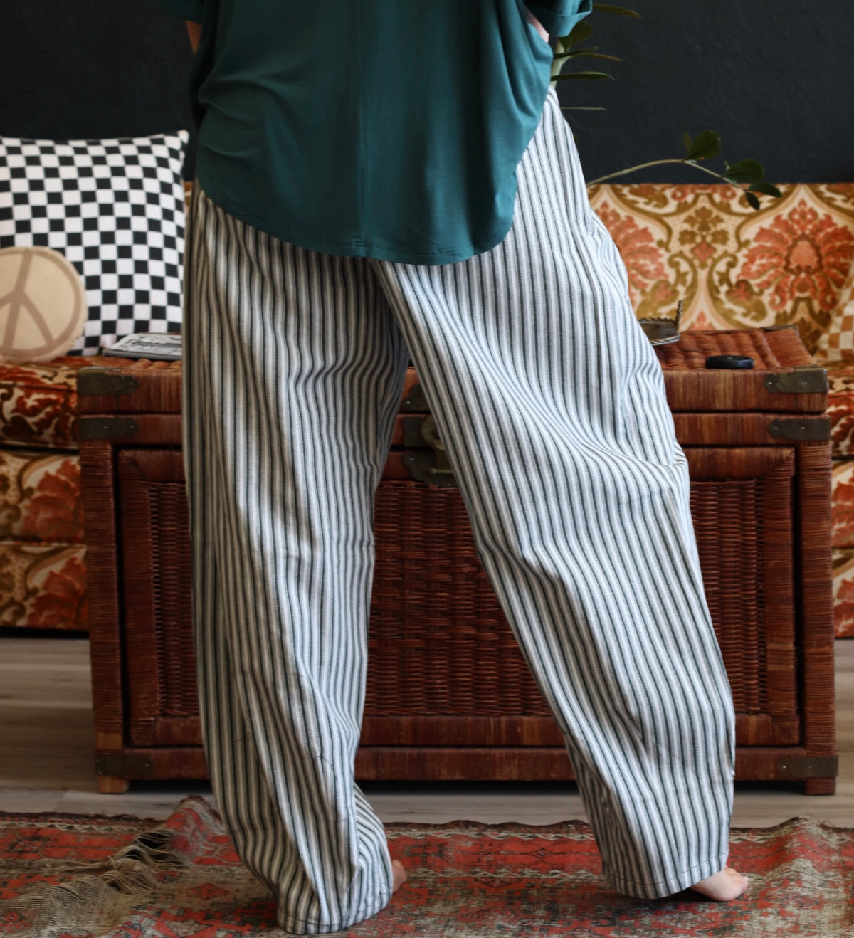 Danny Green Striped Barrel Denim Pants