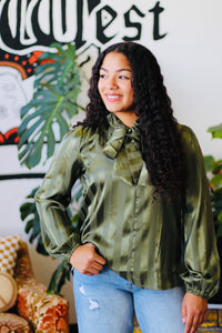 Pretty Green Striped Blouse