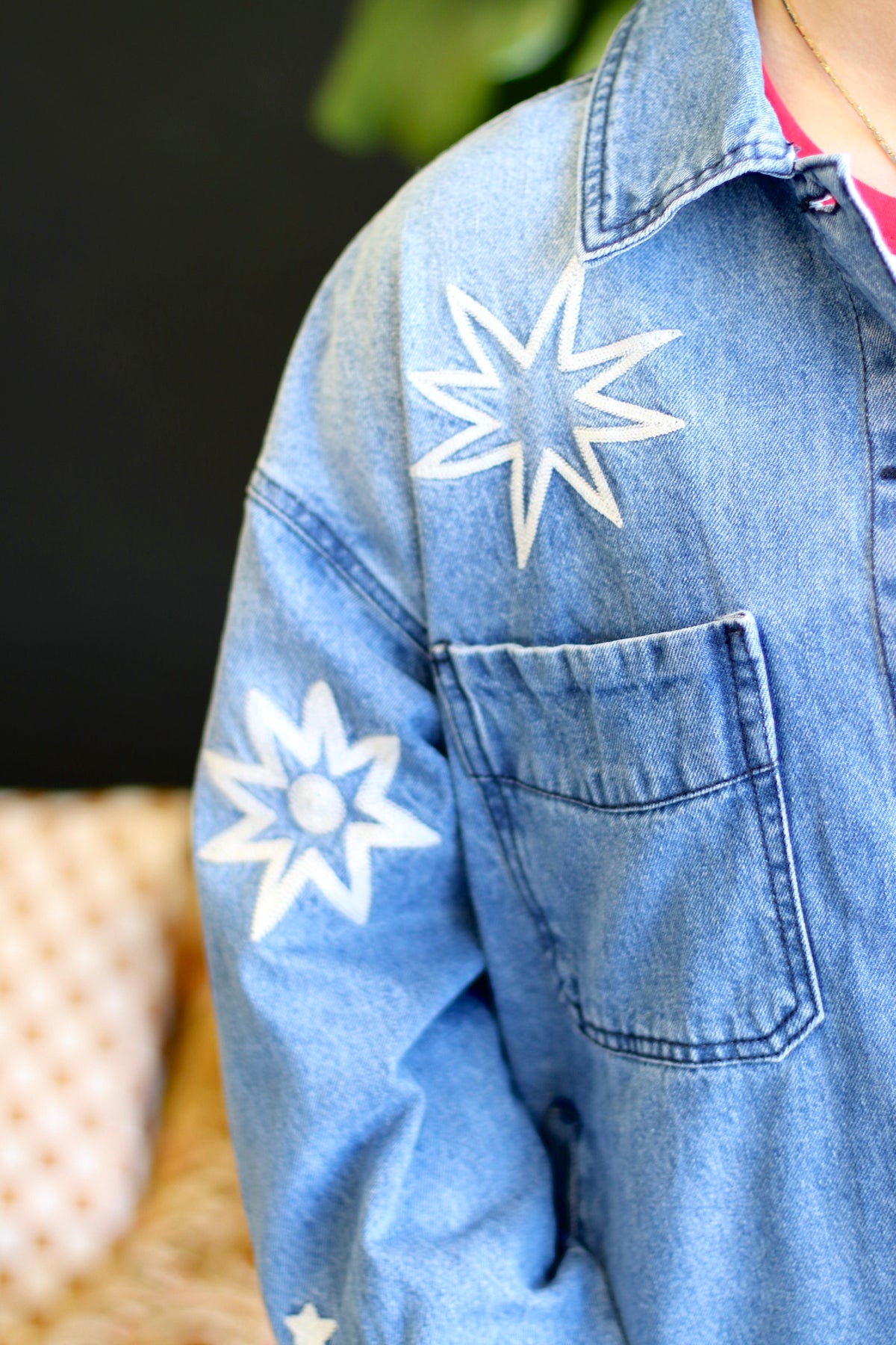 She's A Star Denim Shacket