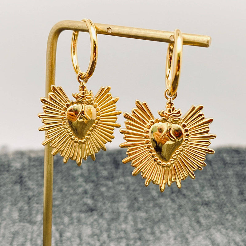 18K GP Gilded Heart Earrings