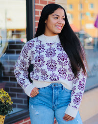 Berry Floral Sweater