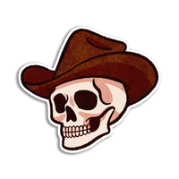 Cowboy Skull Sticker