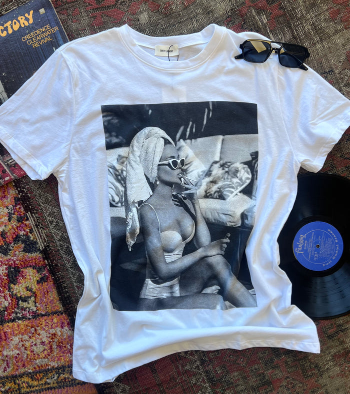 Oversized Cig Girl Graphic Tee