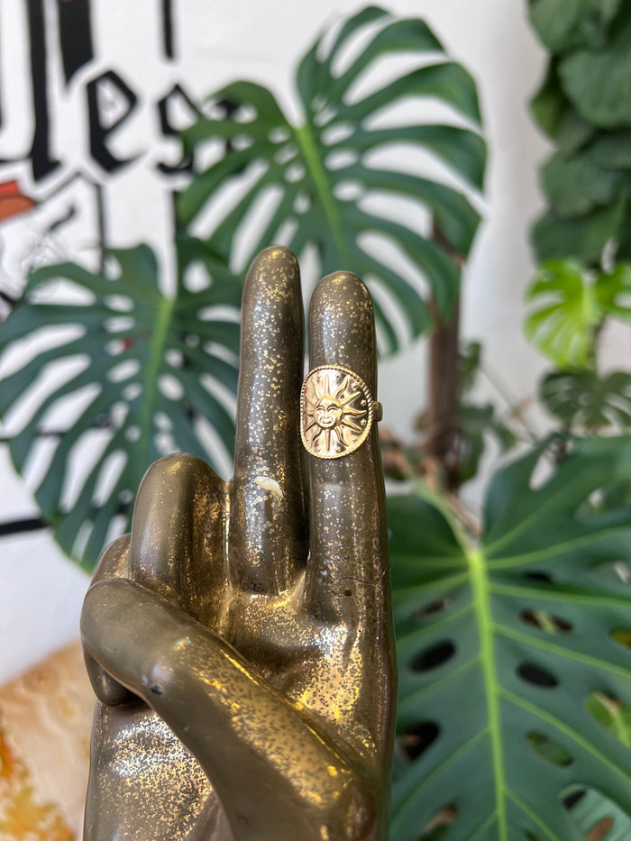 18K Gold Plated Adjustable Ring Sun