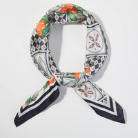 Mosaic Citrus Print Square Bandana Scarf