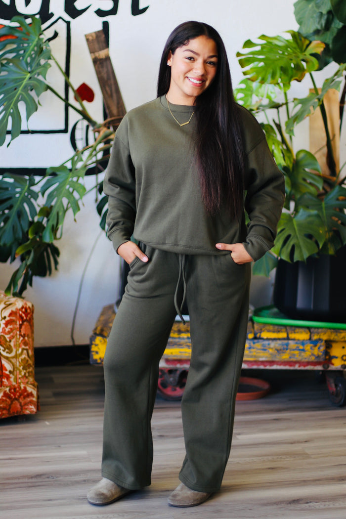 Comfiest Sweat Set Ever + Olive
