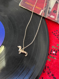 Gold Dachshund/Weenie Dog Pendant Necklace