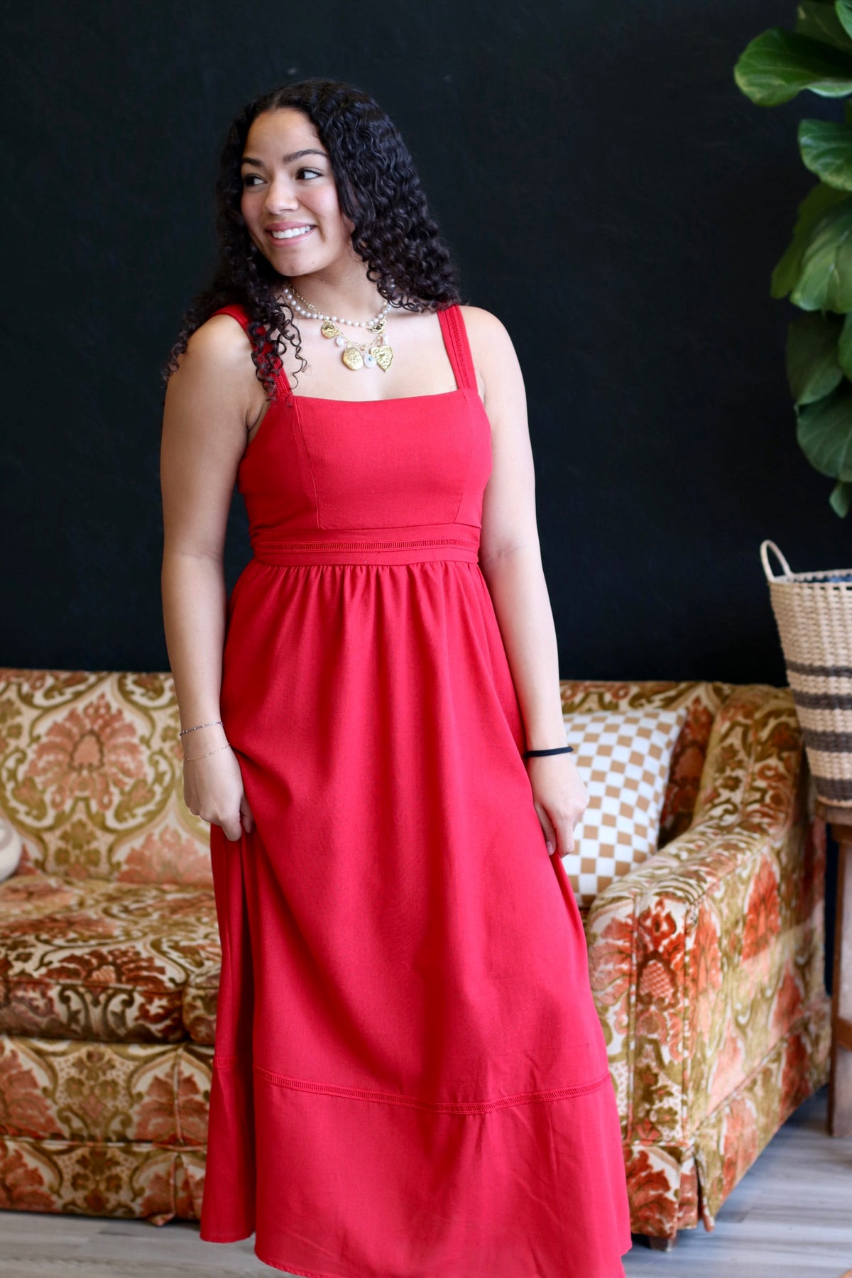 Love Is In The Air Red Midi Dress
