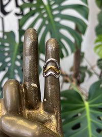 18K Gold Plated Two Tone Wave Adjustable Ring