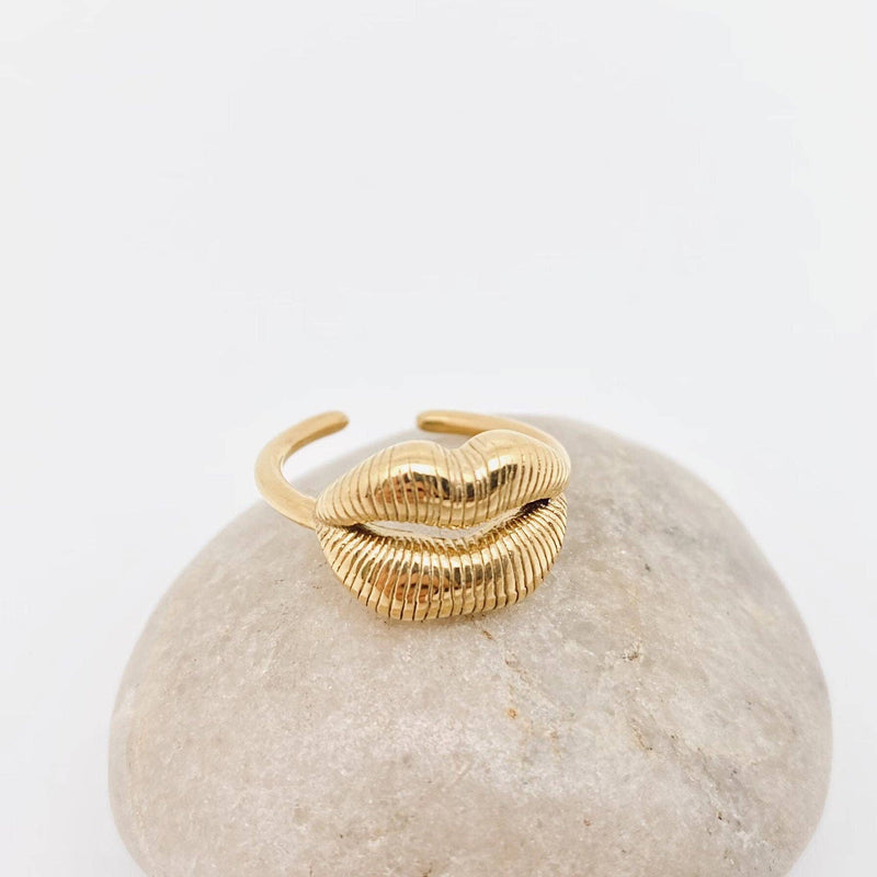 18K Gold Plated Adjustable Lips Ring