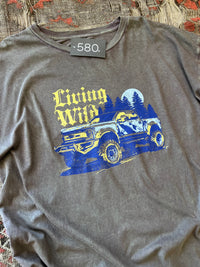 Living Wild Vintage-Wash Oversize Graphic Tee