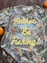Rather Be Fishing Camo Cotton T-Shirt