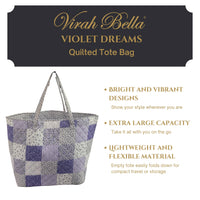 "Violet Dreams" Designer Quilted Tote Bag