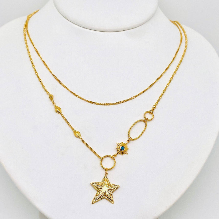 Gold Plated Star Charm Necklace