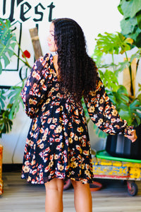 Floral Puff Sleeve Mini Dress