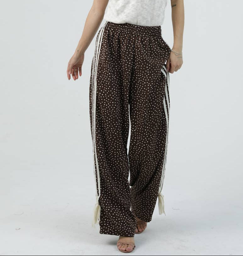 Allee Polka Dot Pants in Dark Brown