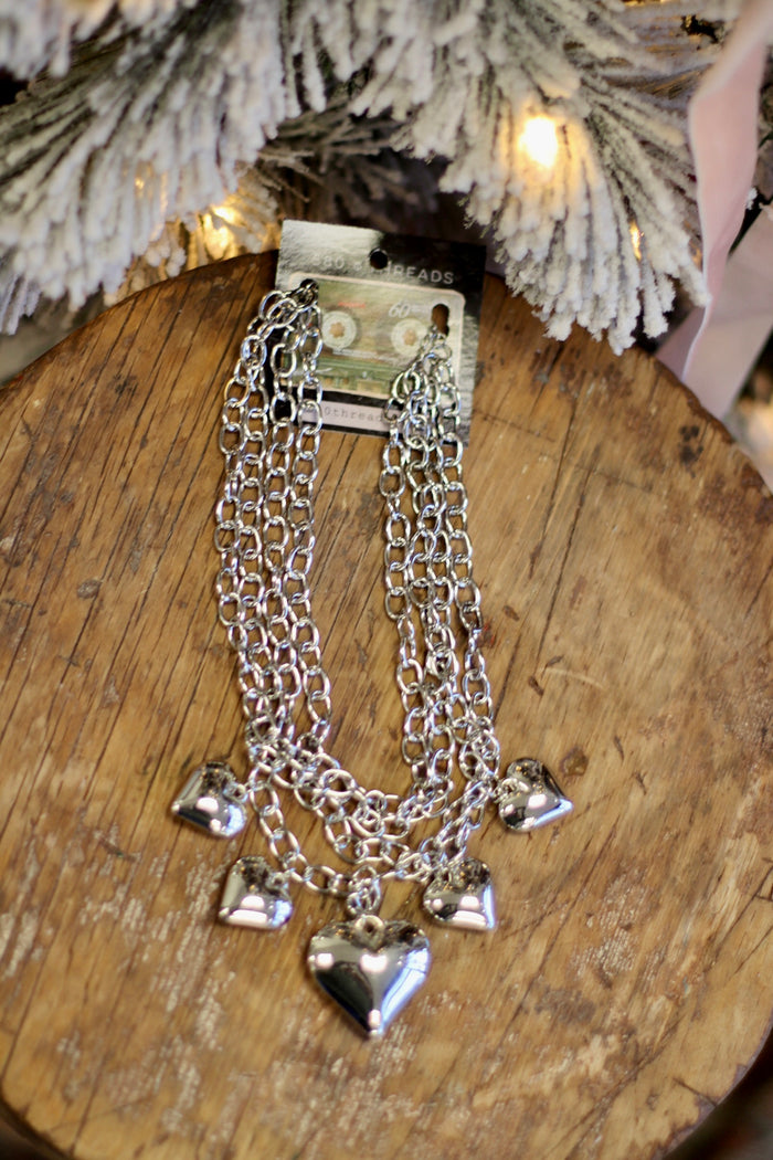 Chunky Heart Charm Necklace