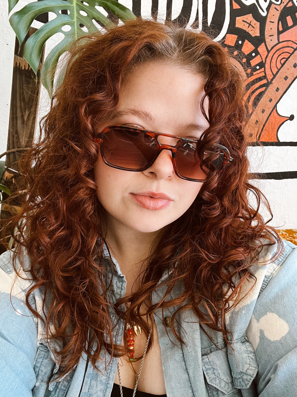 Retro Square Brow-Bar Fashion Aviator Style Sunglasses