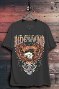Ride Like The Wind Dark Gray Graphic Tee