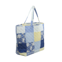 "Garden Walk in Bluebell" Quilted Tote Bag