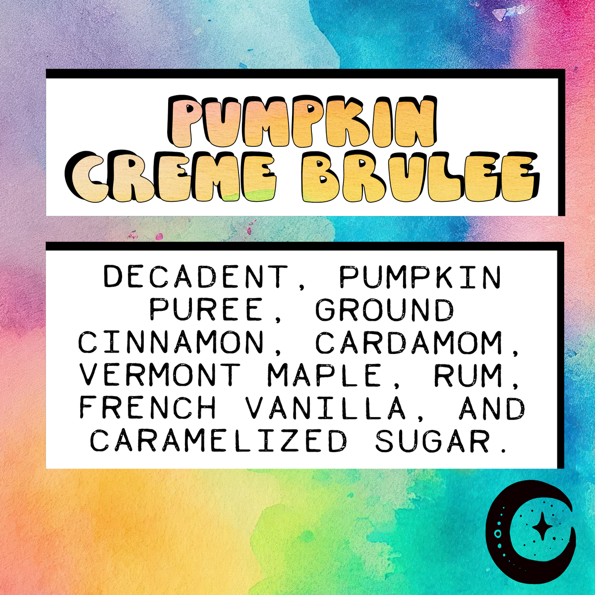 Pumpkin Creme Brulee | 9  Inch Incense Stick | Charcoal