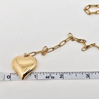 18K Gold Plated Puffy Heart Necklace