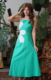 Daisy Cutout Green Midi Dress