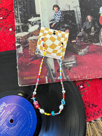 Multi Colored Flower & Pearl Beaded Necklace