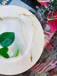 18K Gold Plated Stainless Steel Fish Charm Necklace