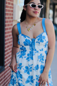 Amber Floral Maxi Dress + Blue