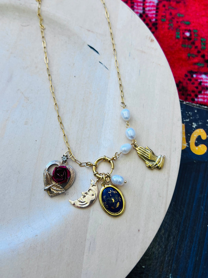 Blue Moon Charm Necklace