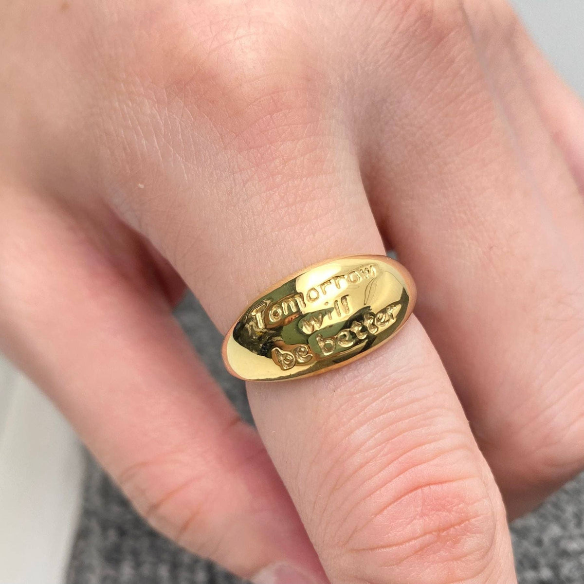 Tomorrow Will Be Better 18K GP Ring