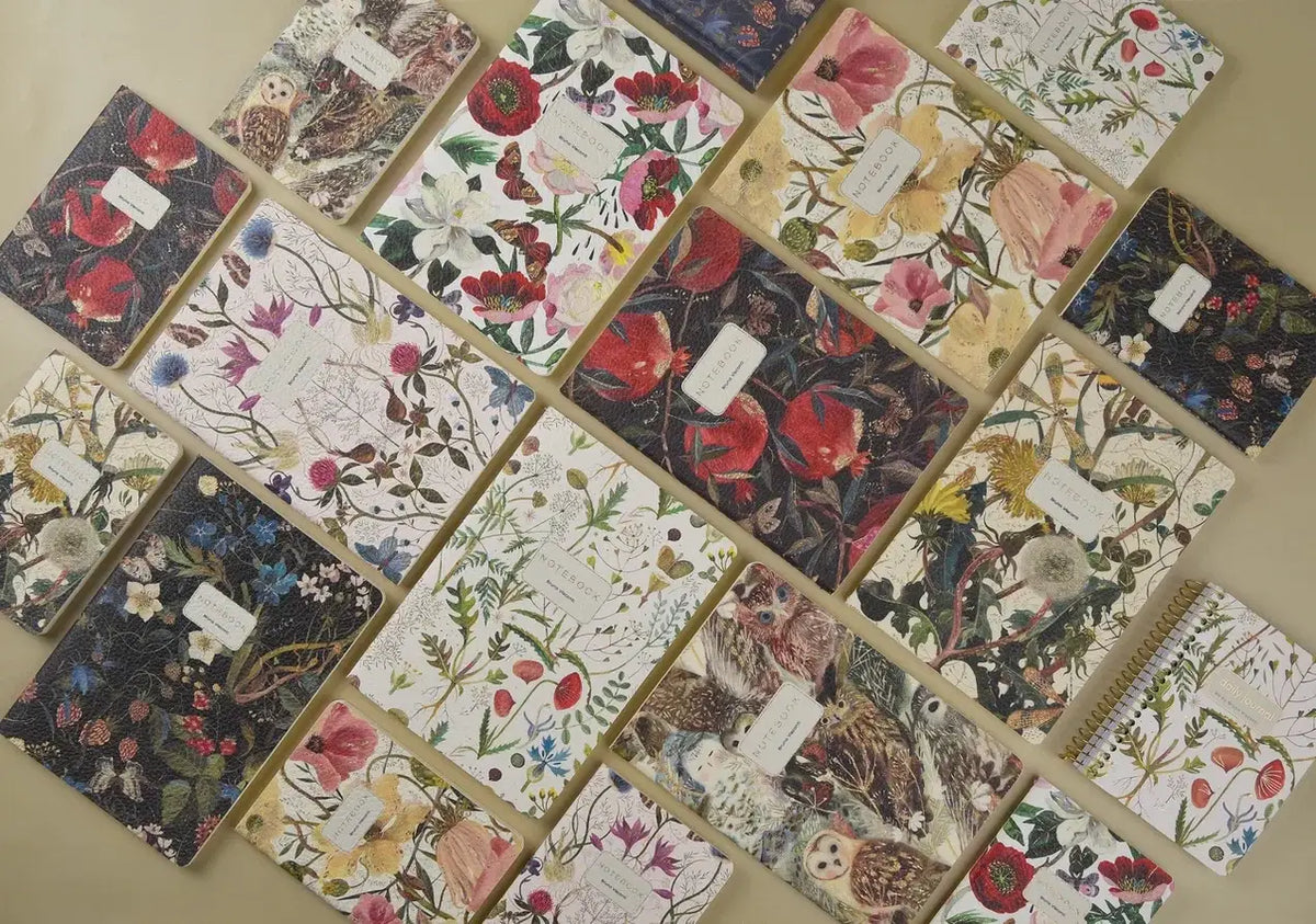 Vegan Leather A5 Notebook - Forest Flowers